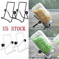 2 Stainless Steel Sprouting Lid Rotary Stands for Wide Regular Mouth Mason Jar