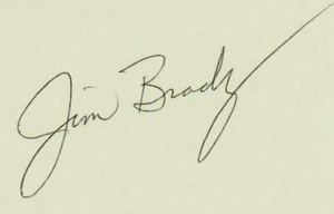 "Detroit Tigers" Jim Brady Hand Signed 3X5 Card Signature Auctions LOA