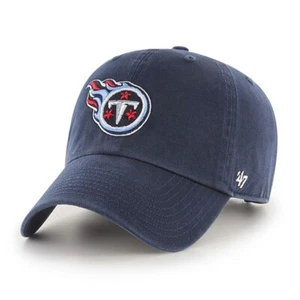 47 Brand NFL Tennessee Titans Clean Up Hat! Dad Style Cap Blue White TN Football - Foto 1 di 2