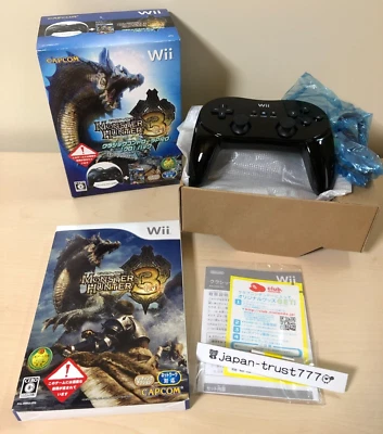 Nintendo Wii MONSTER HUNTER 3 Tri + Classic Controller Pro Japanese Ver *UNUSED* - Image 1 of 4