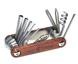 Brave Cl. Multitool 12,  Fahrrad Reparatur Werkzeug, Holzrahmen. UVP 19,99€ - Bild 1 von 2