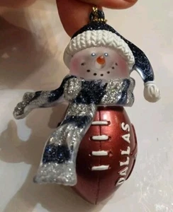 Dallas Cowboys Football Snowman Christmas Ornament NFL Holiday Wilson 3" - Picture 1 of 13