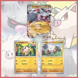Pokemon TCG: Annihilape EX Mankey Primeape Set de 3 Primeape Evolution - Imagen 1 de 2