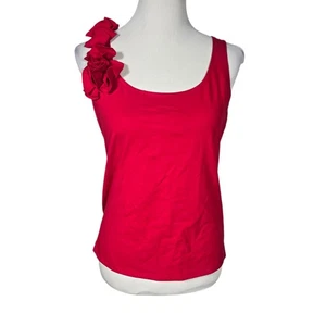 Grace Elements Medium Red Jalapeno Sleeveless Flower Knit Top Tank Top NWT - Picture 1 of 4