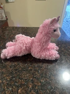 Aurora Plush Llamacorn Llama Unicorn Pink Stuffed Animal Toy Lovey Laying 12" - Picture 1 of 3
