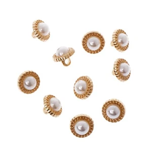 10Pcs DIY Faux Pearl Plastic Shank Buttons Sewing Wedding Embellishment 1 - Picture 1 of 7
