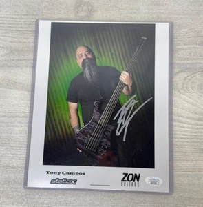 Tony Campos de Static-X Firmado a Mano 8x10 Foto Autógrafo ZON Guitarras Certificado de Autenticidad JSA - Imagen 1 de 6