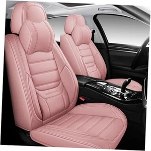 Full Coverage Faux Leather Car Seat Covers with Memory-Foam Neck Pillows - Picture 1 of 7