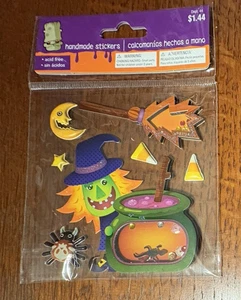 Halloween Scrapbooking Sticker - New In Package - Witch, Broom Cauldron - Picture 1 of 3