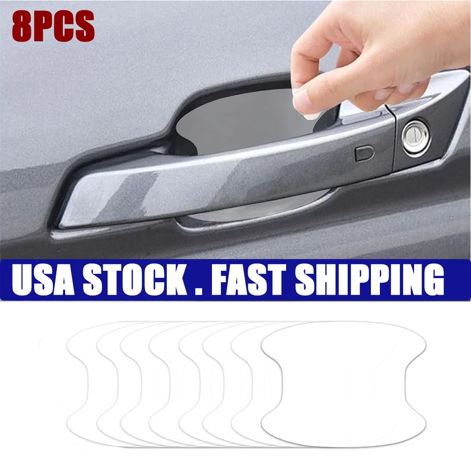 8pcs Car Door Handle Anti Scratch Invisible Sticker Transparent Decal Protector - Изображение 1 из 4