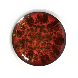 Win Ng Signed Enamel on Copper Plate Red San Francisco 1960s MCM Abstract - Picture 1 of 22