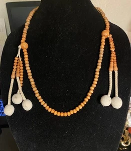 26"Tibetan Buddhism temple Hand carved Buddha bead Prayer beads amulet necklace - Picture 1 of 12