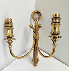 Aplique de pared vintage de latón macizo magnífico lámpara doble lámpara aplique de pared -AF - Imagen 1 de 9