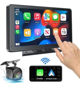 7” Portable Wireless Apple CarPlay Android Auto Touch Screen Car Radio Stereo - Picture 1 of 8