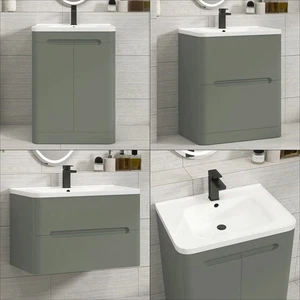 600/700/800 Modern Bathroom Vanity Cabinet Unit Basin Wall Hung Floor Standing - Picture 1 of 39