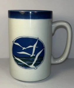 Taza de té de café Otagiri de colección gaviotas gres Japón 12 oz aves oceánicas ALTO MCM - Imagen 1 de 9