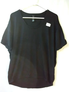 Anvil Women's Dolman Short Sleeve T Shirt Top Blouse T shirt Black New - Picture 1 of 7