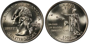 2008-D Hawaii State Quarter - Uncirculated Coin - Denver Mint STD50 - Picture 1 of 1