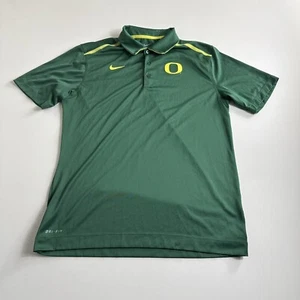 Nike Polo Shirt Oregon Ducks Mens Medium Green Dri-Fit Performance Swoosh Logo - Picture 1 of 10
