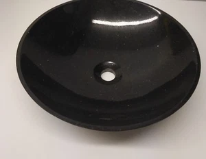 night star modern black granite round Natural stone vessel kitchen bathroom sink - Picture 1 of 3