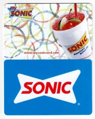 Sonic Gift Card - LOT of 2 Slush - Fast Food - B- 2005 & 2024 - NO Value - Image 1 of 2