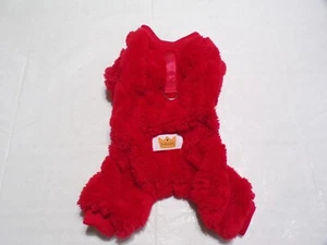pet dog pajamas,warm,fleece,bright red, harness ring, Small *(read size details) - Picture 1 of 5