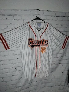 Starter VTG San Fran.Giants Barry Bonds #25 Sewn MLB XL PINSTRIPED Jersey RARE - Picture 1 of 10