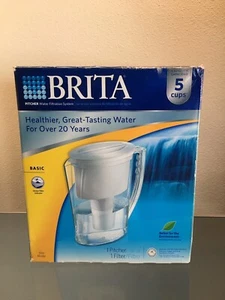 Brita Slim Pitcher Water Filtration System 5 Cup with Filter Basic Open Box NEW - Picture 1 of 8