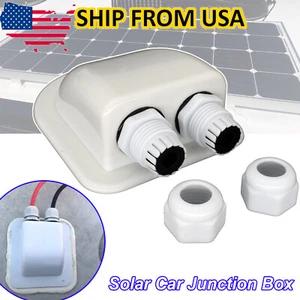 Solar Panel Roof Top Waterproof Double Hole Entry Gland Cable Box For RV Yacht - Picture 1 of 6