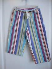 HANNA ANDERSSON Rainbow Strip Roll Up Beach Pants Girl Size 100 3 4 5 yrs NWT