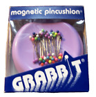 Round Magnetic Sewing Pincushion W/ 50 Plastic Ball Headpins-New