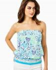 LILLY PULITZER Adella Tube Top OPEN WATER Blue Ibiza Strapless Size SMALL 004929