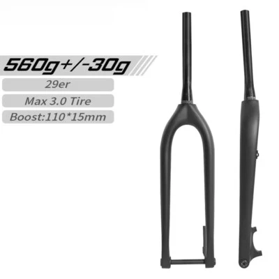 29er Carbon MTB Bike Tapered Forks Boost Disc Brake 160mm Thru Axle Hub 110x15mm - Image 1 of 4