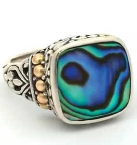 Video 18K Gold 925 Sterling Silver Natural Abalone Samuel B Behnam Ring Designer - Picture 1 of 4