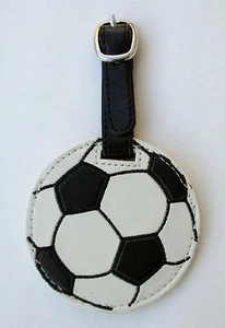 HBOT Soccer Football LUGGAGE TAG SPORTS BAG ID faux vegan leather flair ganz nwt - Picture 1 of 6
