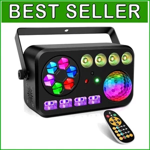 Professional 5-in-1 DJ Party Lights - Remote & Sound Activated for Performances - Picture 1 of 9
