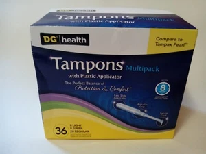 DG Health Tampons Multipack 36ct Light Super Regular Vergleich zu Tampax Pearl NEU - Bild 1 von 11
