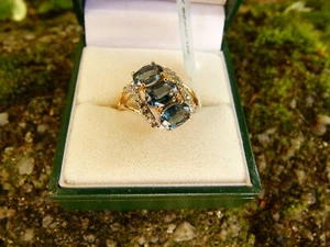 Gemporia 9 Karat Gelbgold 3,40 Karat Orissa Kyanit & Weiß Zirkon Ring Größe N Brandneu mit Etikett - Bild 1 von 3