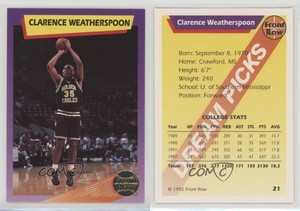 1991-92 Front Row Dream Picks Gold Clarence Weatherspoon #21