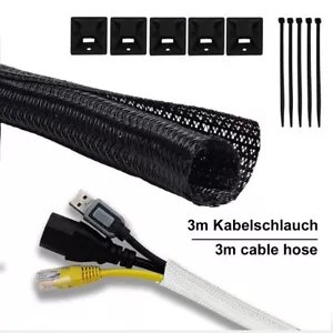 Cable protection cable hose self-closing car black white spiral slotted - Picture 1 of 9
