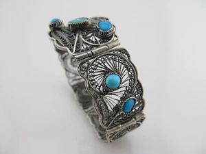 Armband in Silber mit Türkise, Arabische Filigran Arbeit - Bild 1 von 9