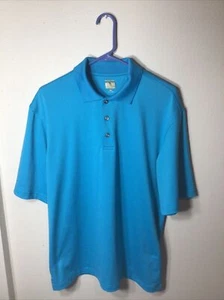 Lone Cypress by Pebble Beach Luxus Performance Herren M Aqua Blau Polo Golf Shirt - Bild 1 von 7