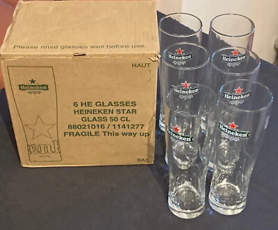 Lotto 6 bicchieri Birra HEINEKEN Star Glass 50 cl. modello Tulip nuovi - Immagine 1 di 4
