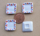 4 Ceramic Plates 2cm Square Tumdee 1:12 Scale Dolls House Food Accessory W28e