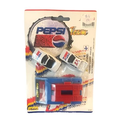 Golden Wheel Die Cast Metal Team Pepsi #19272D Car Jack With 2 Cars - Image 1 of 4