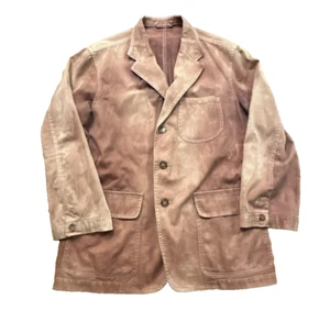 Vintage Phist Tailoring Bleached Brown Cotton Blazer Men's Large 1980s 1990s - Picture 1 of 9