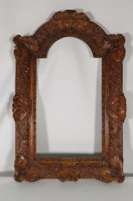 ANCIEN CADRE EN CHENE SCULPTE EPOQUE REGENCE DEBUT XVIII ème MIROIR TABLEAU - Photo 1/2