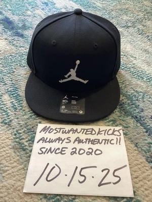 NUEVO CON ETIQUETAS Nike Air Jordan Jumpman Pro Negro y Blanco SnapBack Sombrero Talla M/L ENVÍO GRATUITO Foto 1 de 4