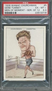 1928 CHURCHMAN MEN OF THE MOMENT LARGE #5 GENE TUNNEY PSA 6 EXMT!+ SET BREAK! - Picture 1 of 2
