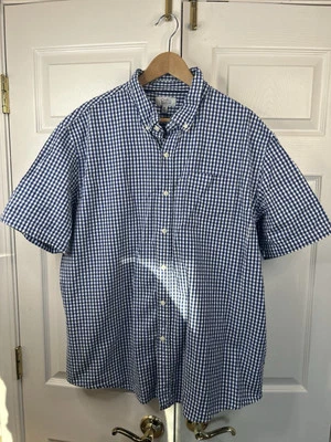 Camisa Croft & Barrow Para Hombre Manga Corta Con Botones Azul Cuadros Talla XL Foto 1 de 4
